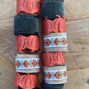 Set of 14 fall Napkin Rings pumpkin and velvet